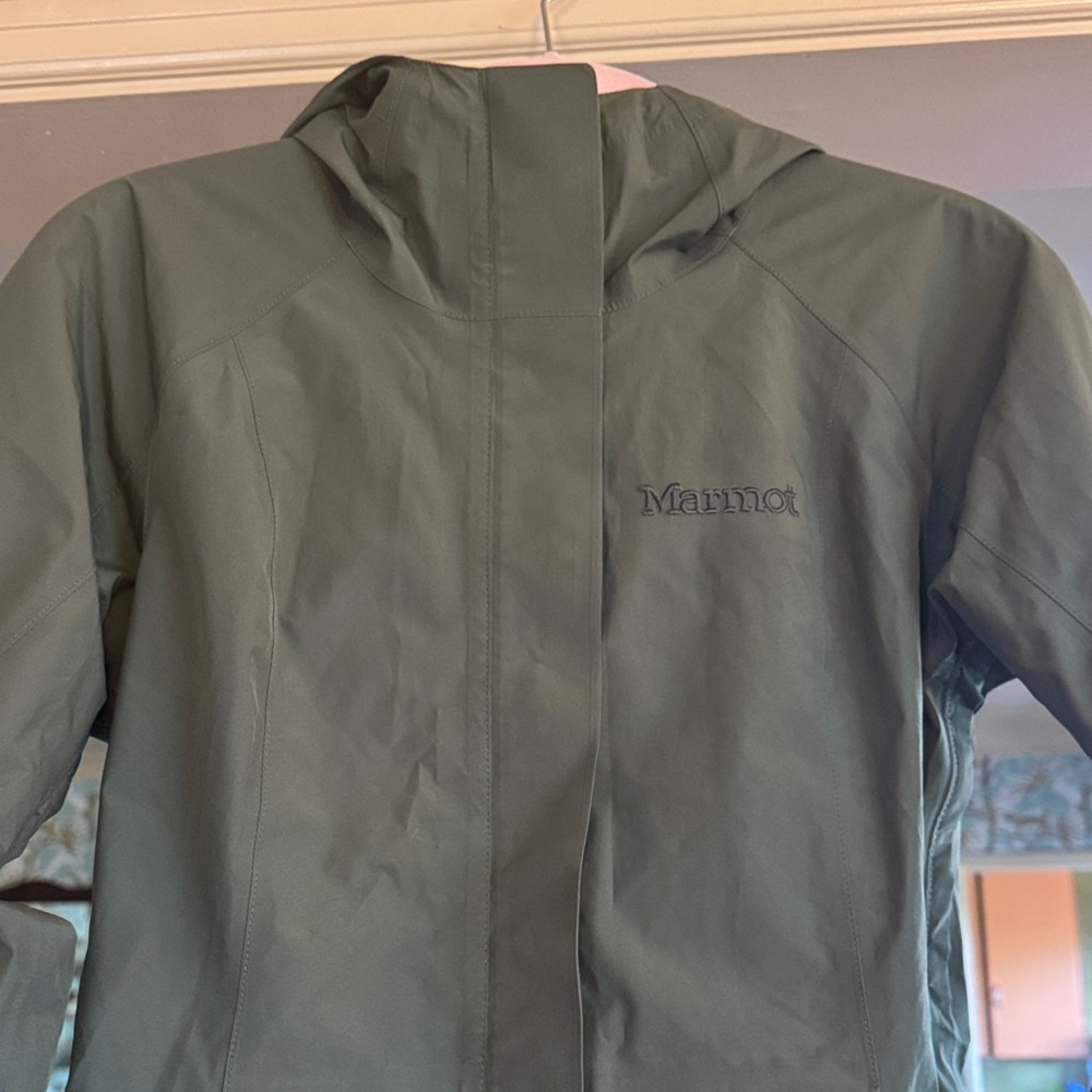 Marmot Women's Olive Rain Coat size Small - Picture 2 of 12